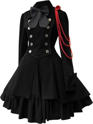 Women's 1950s Vintage Rockabilly Swing Dress Gothic Renaissance Retro Cosplay Victorian Vintage Retro Gown Dress