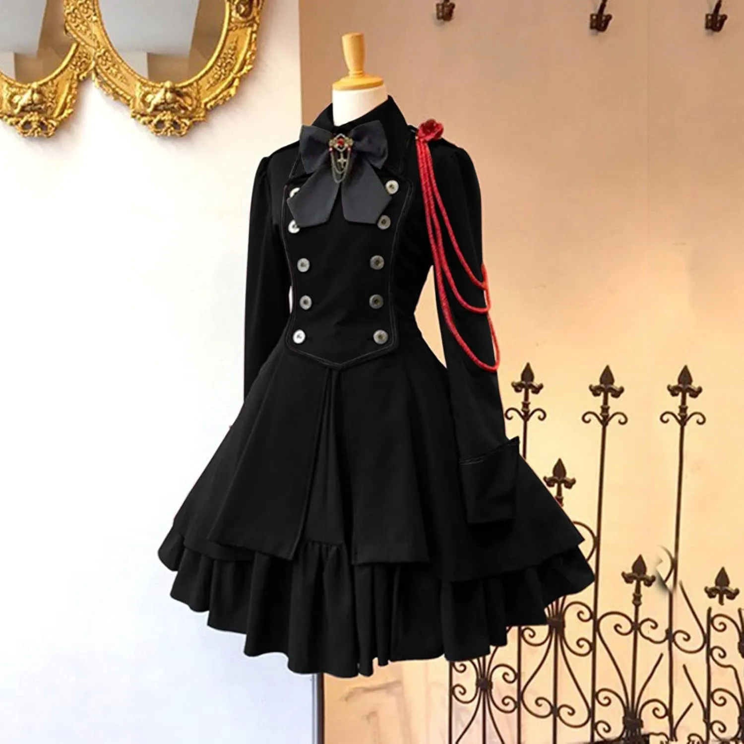 Women's 1950s Vintage Rockabilly Swing Dress Gothic Renaissance Retro Cosplay Victorian Vintage Retro Gown Dress