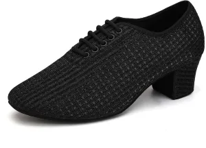 Women's Ballroom Dance Shoes Lace up Closed Toe Low Heel Modern Professional Latin Teaching Dance Practice Shoes,Model LHD-301