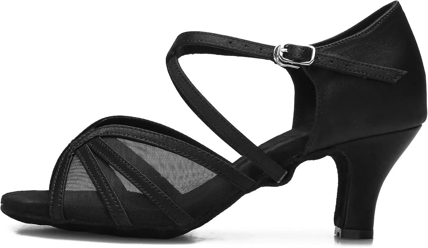 Women's Ballroom Dance Shoes Latin Salsa Dancing Shoes Cross Strap 2.5inch Heel 3inch Heel ZB04