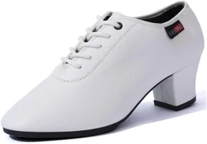 Women's Ballroom Dance Shoes, Leather Ballet Salsa Tango Practice Performance Shoes Stage Walking Shoes