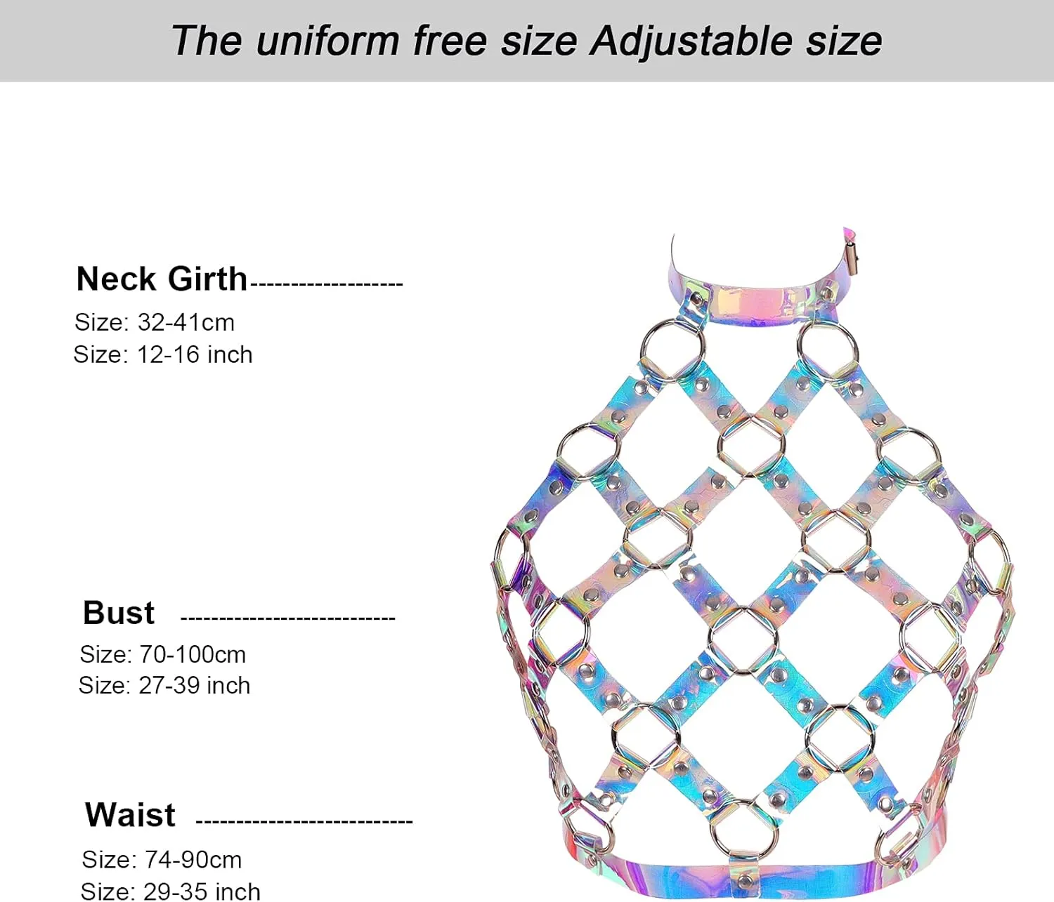 Women's Body Harness Leather Bra Punk Tight Cage Top Adjustable Bra Festival Carnival Gothic Halloween Strap Dance Costume