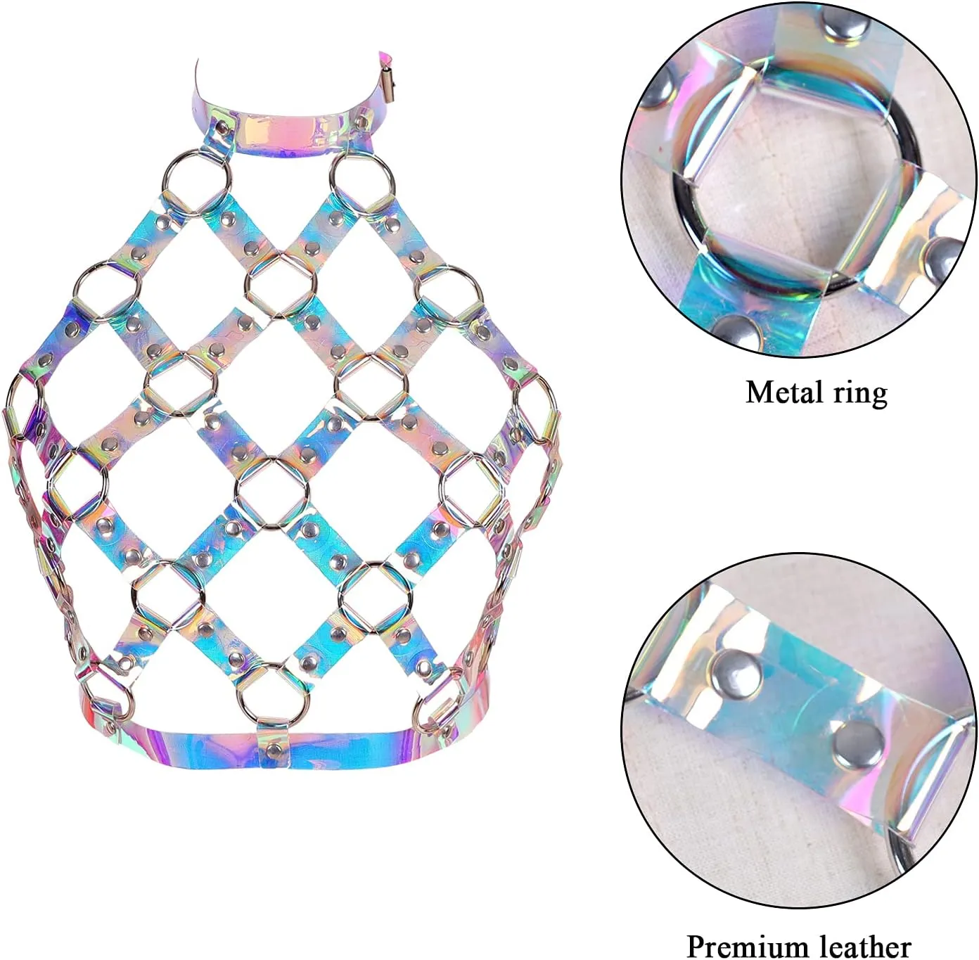 Women's Body Harness Leather Bra Punk Tight Cage Top Adjustable Bra Festival Carnival Gothic Halloween Strap Dance Costume
