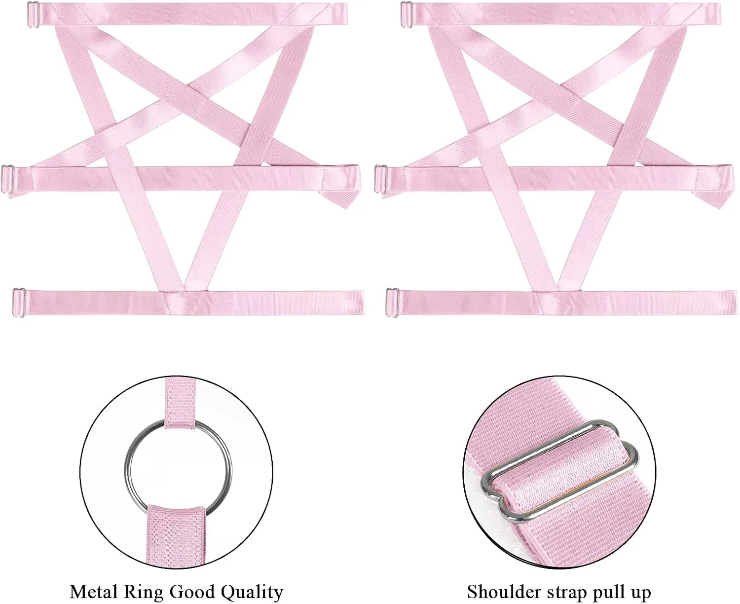 Women's Body Harness Pentagram Star Leg Loop Suspender Belt Thigh Cage Garter Belt Punk Goth Carnival Dance Costume