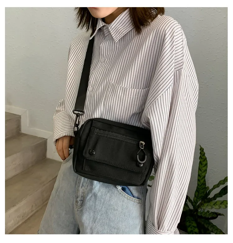 Women's Canvas Mobile Can Be Added Crossbody Bags