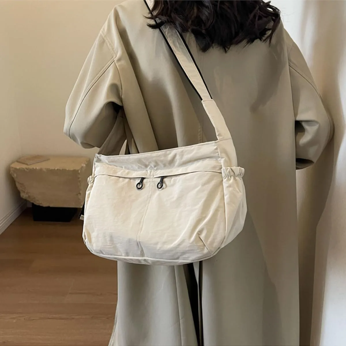 Women's casual shoulder bag, women's waterproof nylon dumpling bag, crossbody bag