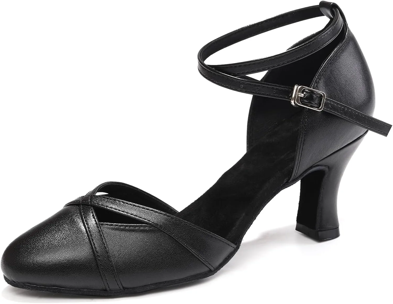Women's Closed Toe Dance Shoes Ankle Strap Ballroom Latin Salsa Dancing Shoes