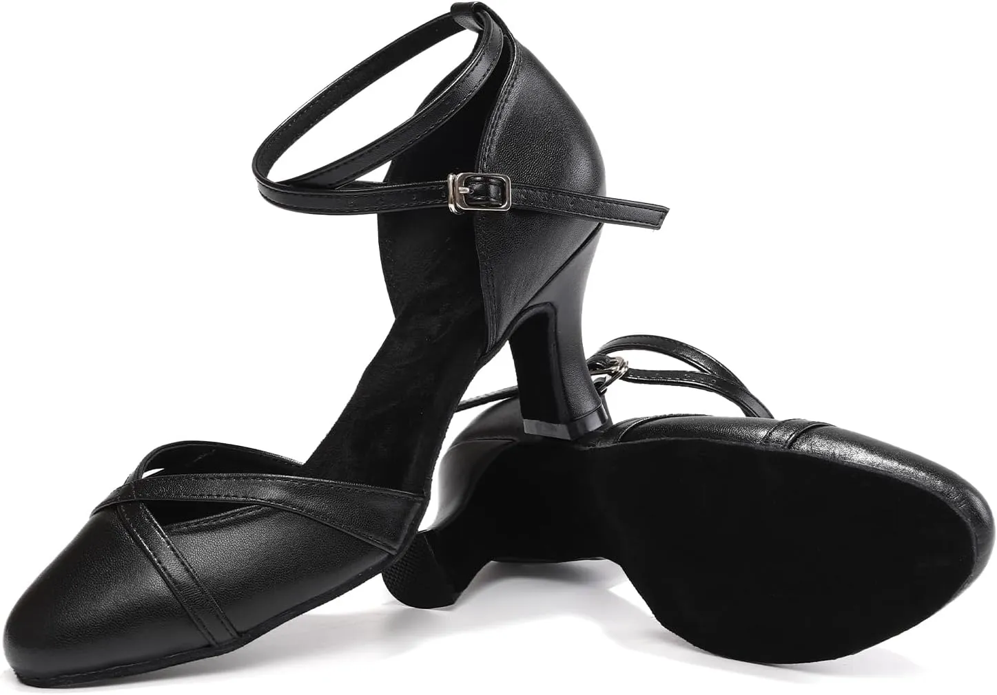 Women's Closed Toe Dance Shoes Ankle Strap Ballroom Latin Salsa Dancing Shoes
