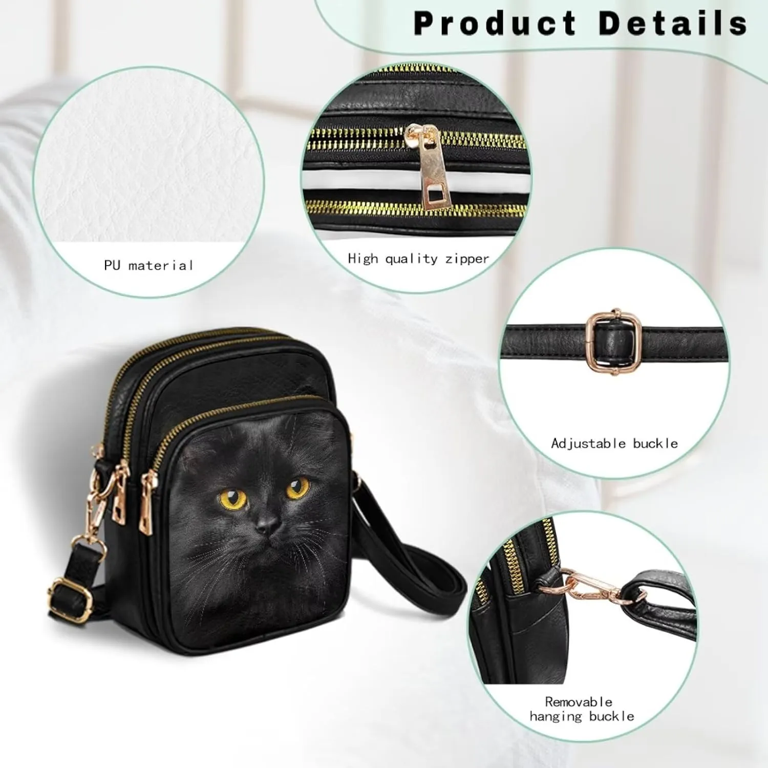 Womens Crossbody Bag Small Messenger Bag Crossbody Purse Cell Phone Bag Wallet Purses Adjustable Strap