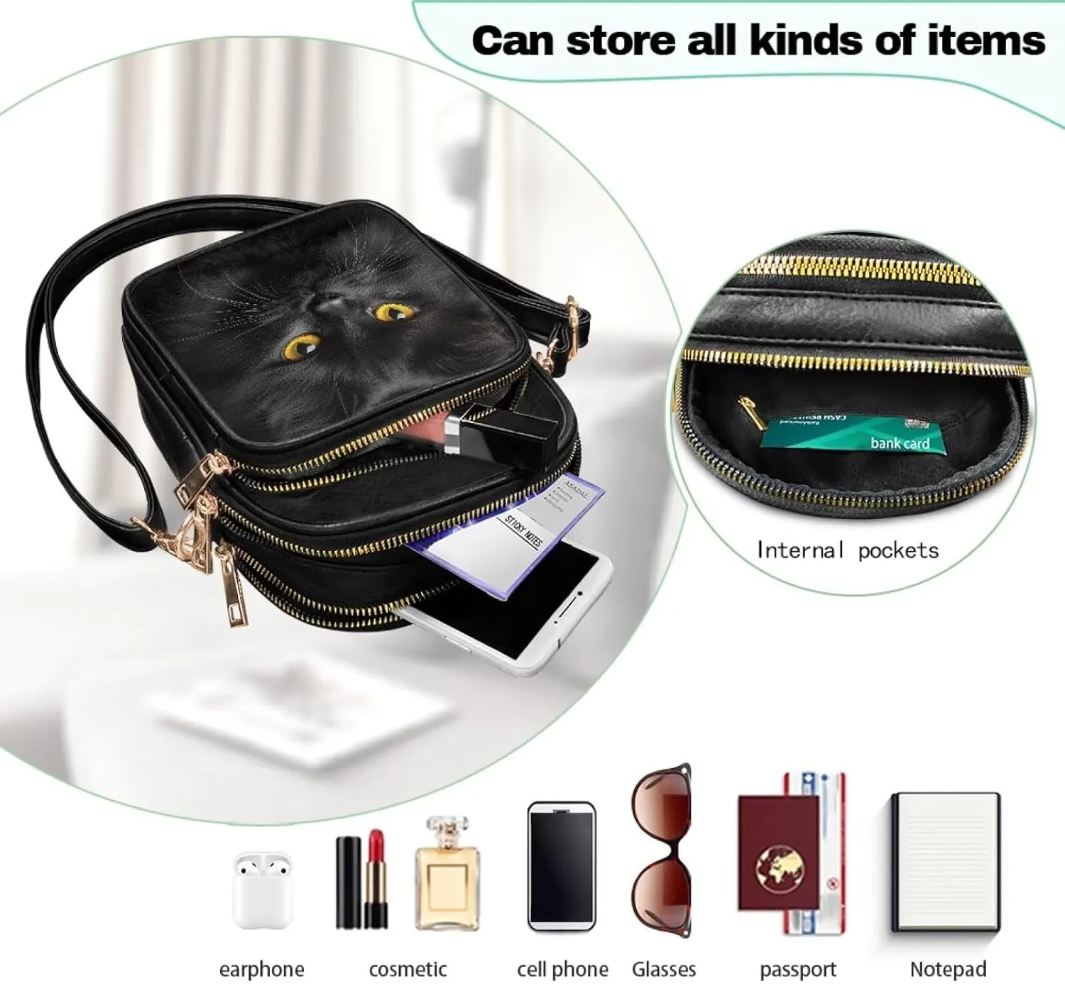 Womens Crossbody Bag Small Messenger Bag Crossbody Purse Cell Phone Bag Wallet Purses Adjustable Strap
