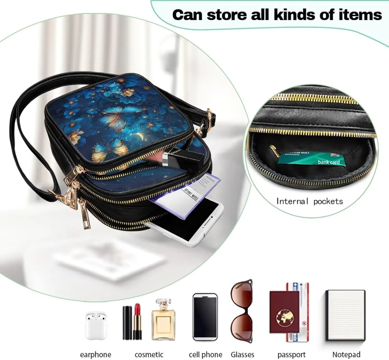 Womens Crossbody Bag Small Small Messenger Bag for Women Leather Satchel Handbags for Women