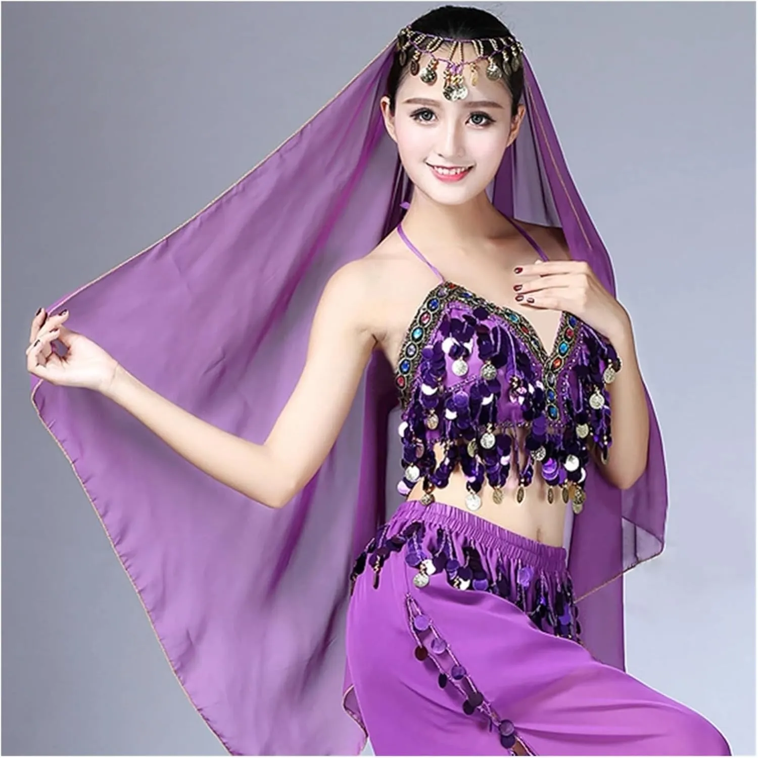 Women's Dance Costume Belly Dance Scarf Headpiece Fashion Headdress Chiffon Scarf