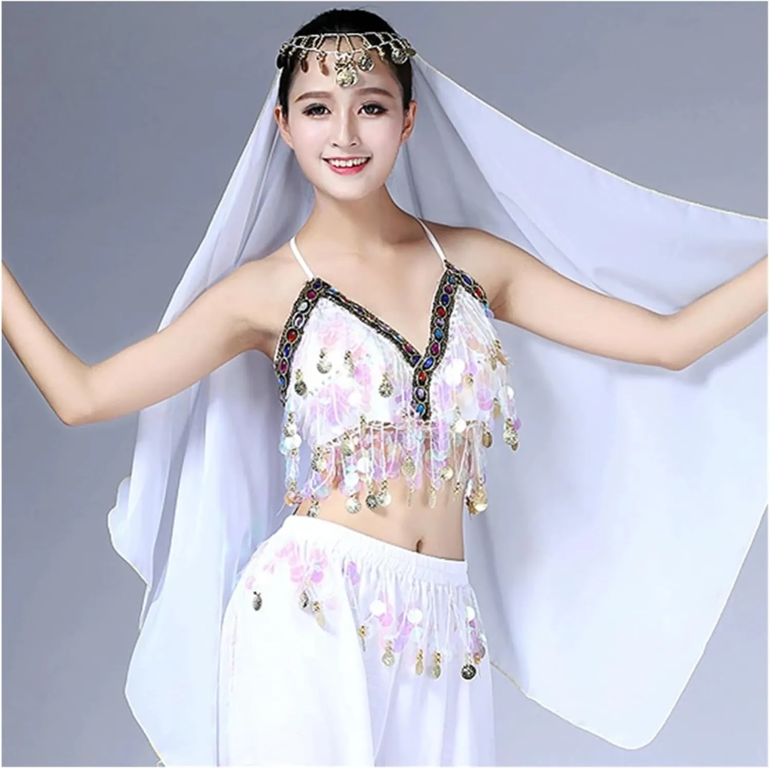Women's Dance Costume Belly Dance Scarf Headpiece Fashion Headdress Chiffon Scarf