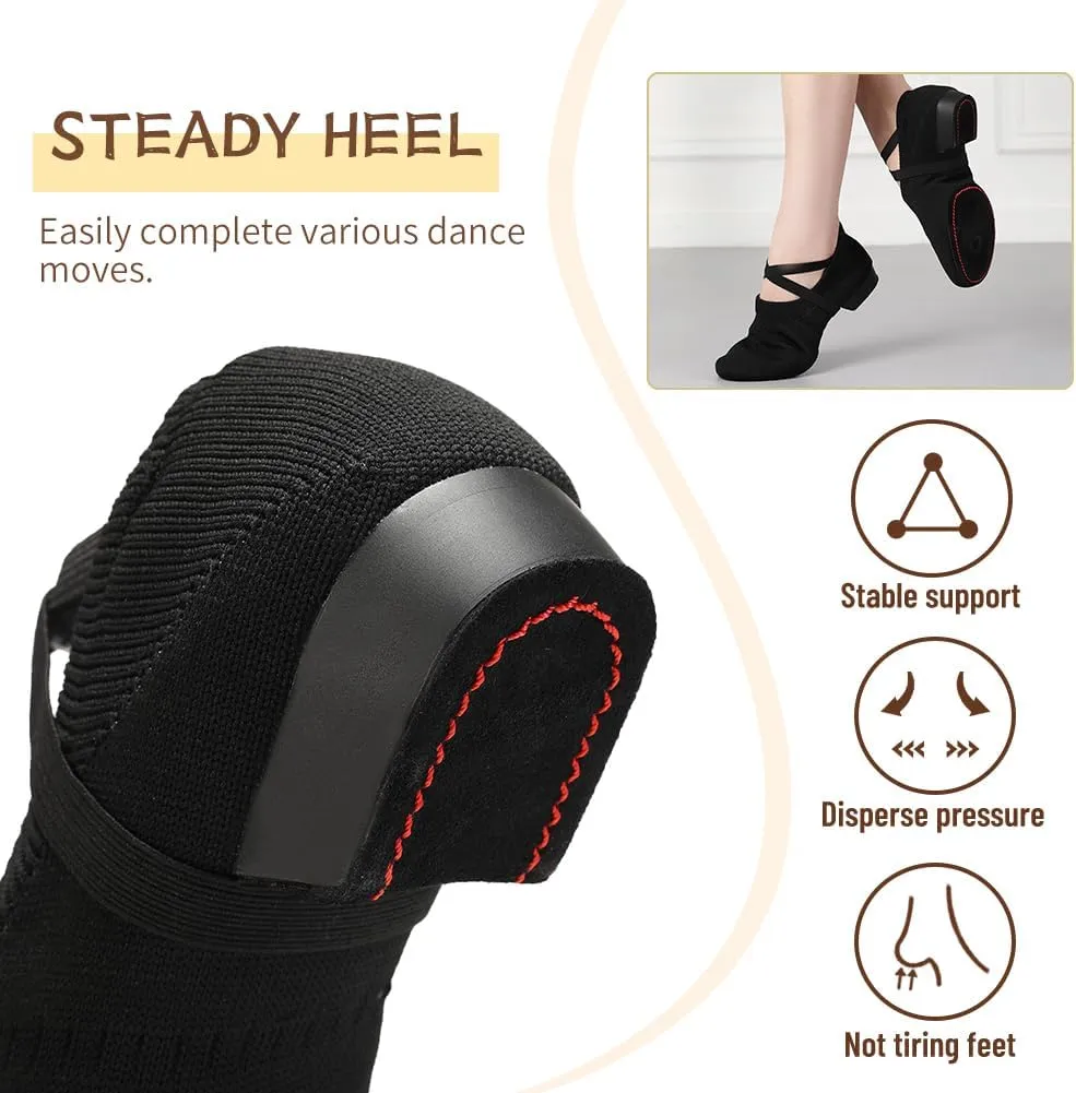 Women's Latin Dance Practice Shoes for Beginners 1" Low Heel Standard Ballroom Social Salsa Dancing Shoes