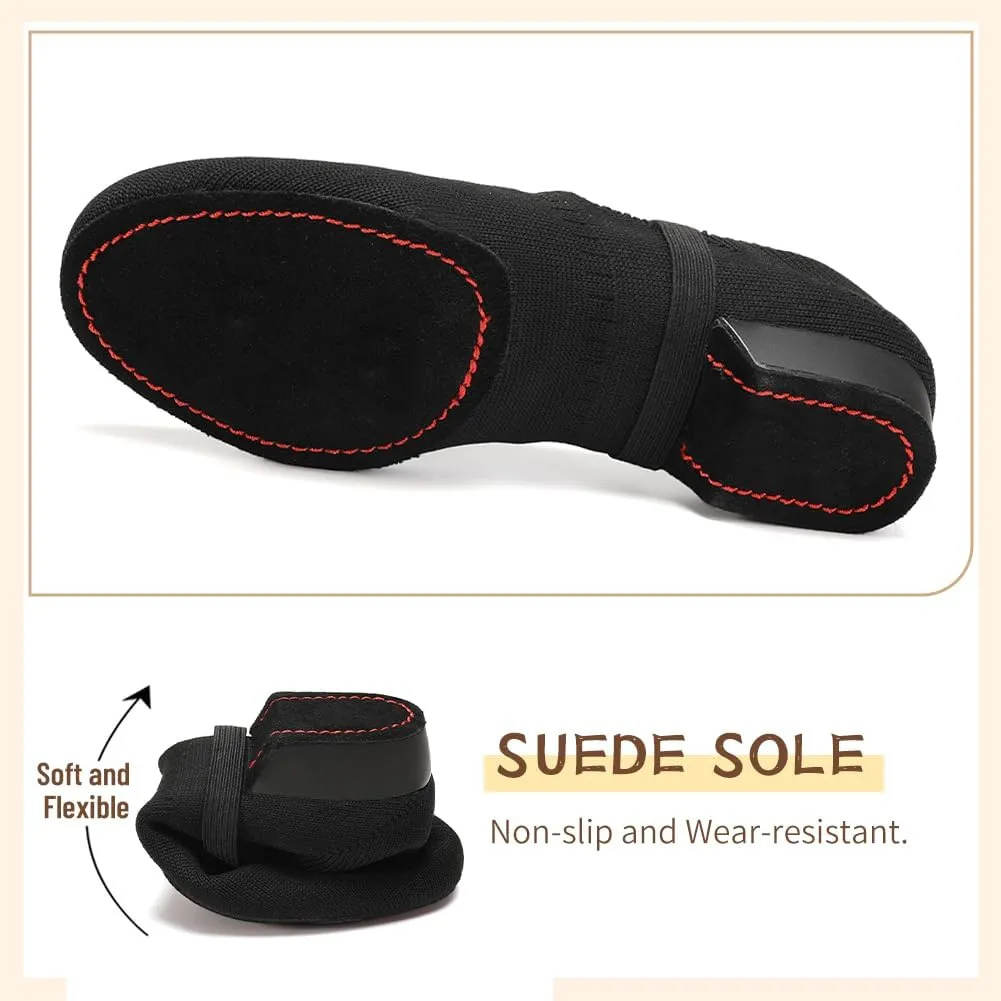 Women's Latin Dance Practice Shoes for Beginners 1" Low Heel Standard Ballroom Social Salsa Dancing Shoes