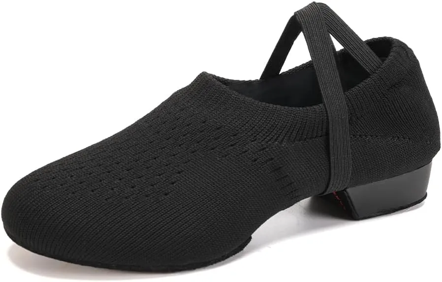 Women's Latin Dance Practice Shoes for Beginners 1" Low Heel Standard Ballroom Social Salsa Dancing Shoes