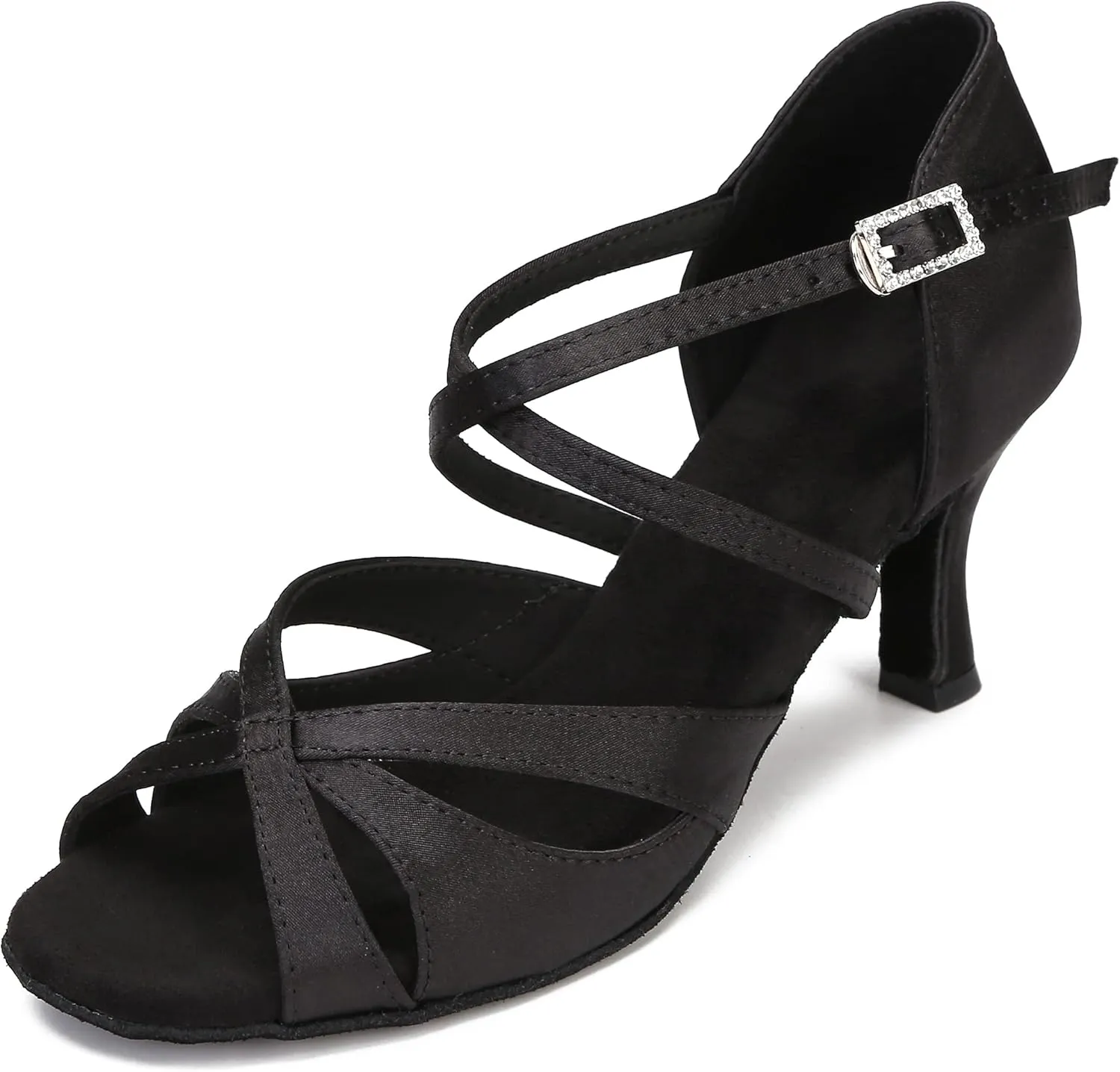 Women's Latin Dance Shoes Female's Ballroom Salsa Dance Shoes 2.5 3 Inch Heel