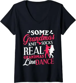 Womens Line Dancing Clothes Country Dance Costume Line Dancer V-Neck T-Shirt
