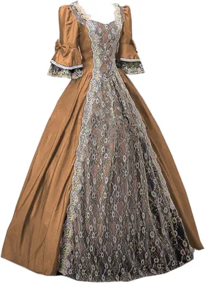 Womens Square Neck Lolita Dress Sweet Swing Princess Dress Lace Ruffle Maxi Dress Court Cosplay Victorian Ball Gowns