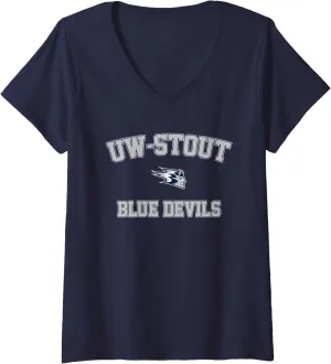 Womens University of Wisconsin-Stout Blue Devils Campus Classic V-Neck T-Shirt