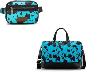 Wrangler Cow Print Oversized Travel Duffle Bag and Waist Pack for Women