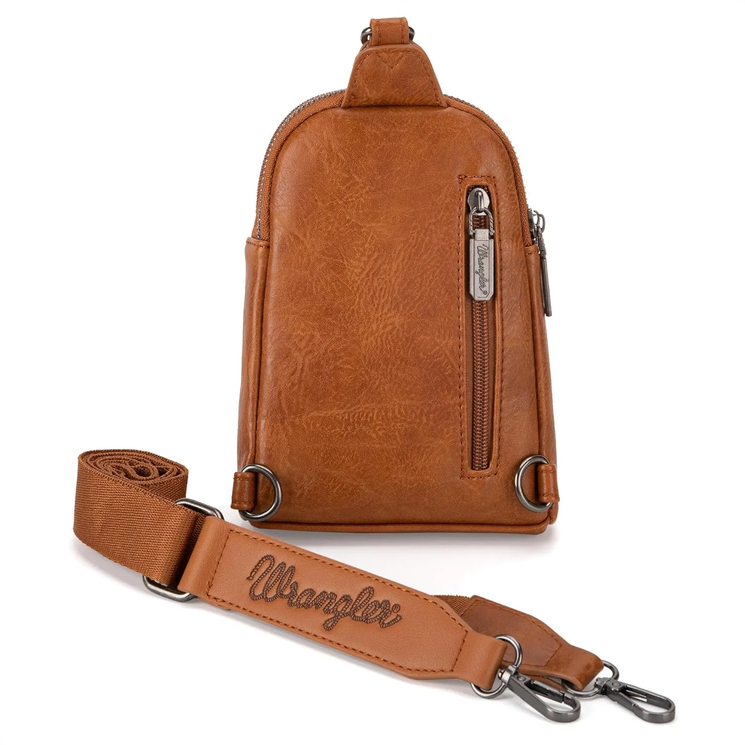 Wrangler Small Crossbody Sling Bags for Women Fanny Packs Chest Bag for Travel Gift