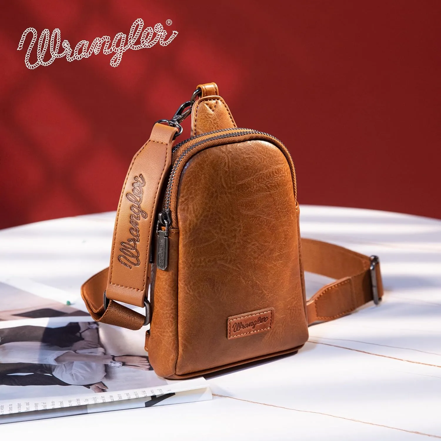 Wrangler Small Crossbody Sling Bags for Women Fanny Packs Chest Bag for Travel Gift