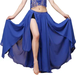 Wuchieal Women's Belly Dance Costume Chiffon Dancing Skirt Sexy Large Swing Dancing Skirts Dress
