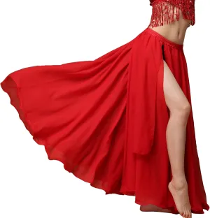 Wuchieal Women's Belly Dance Costume Chiffon Dancing Skirt Sexy Large Swing Dancing Skirts Dress