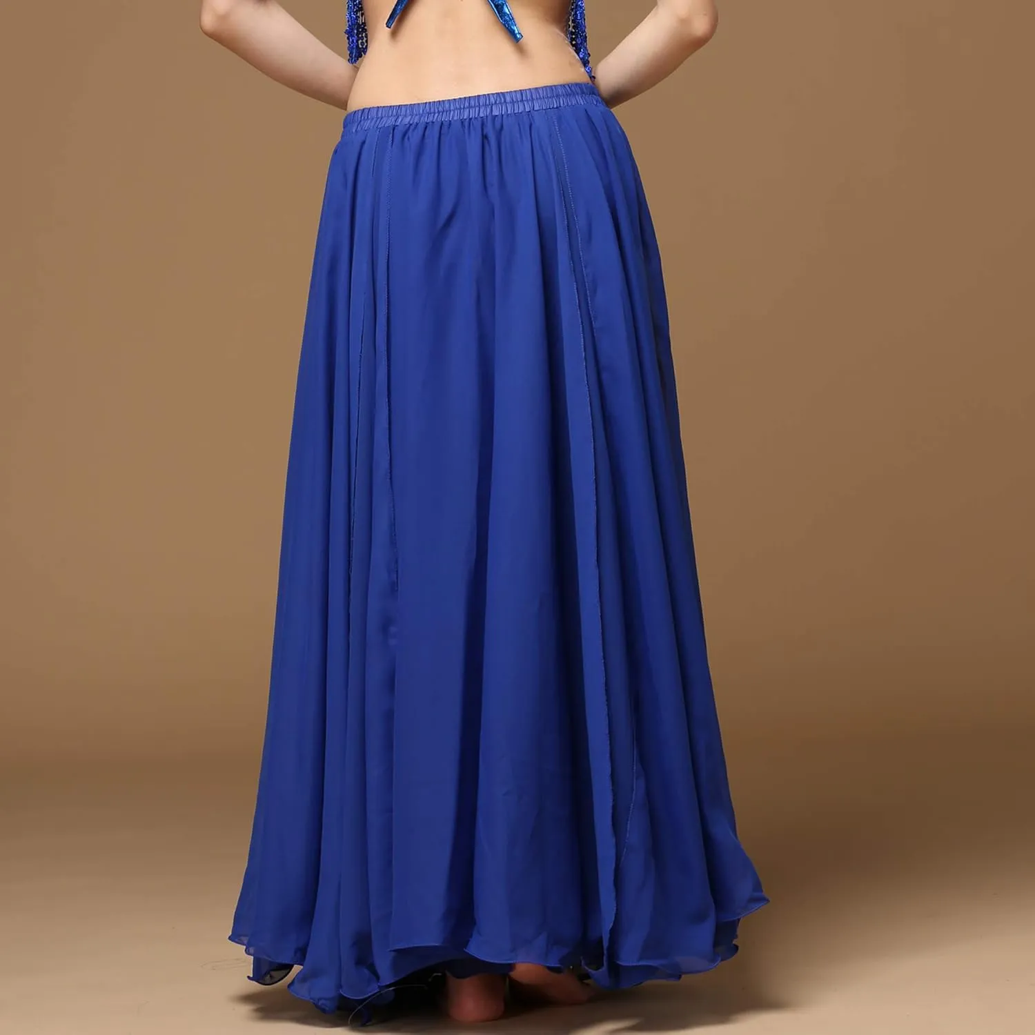 Wuchieal Women's Belly Dance Costume Chiffon Dancing Skirt Sexy Large Swing Dancing Skirts Dress