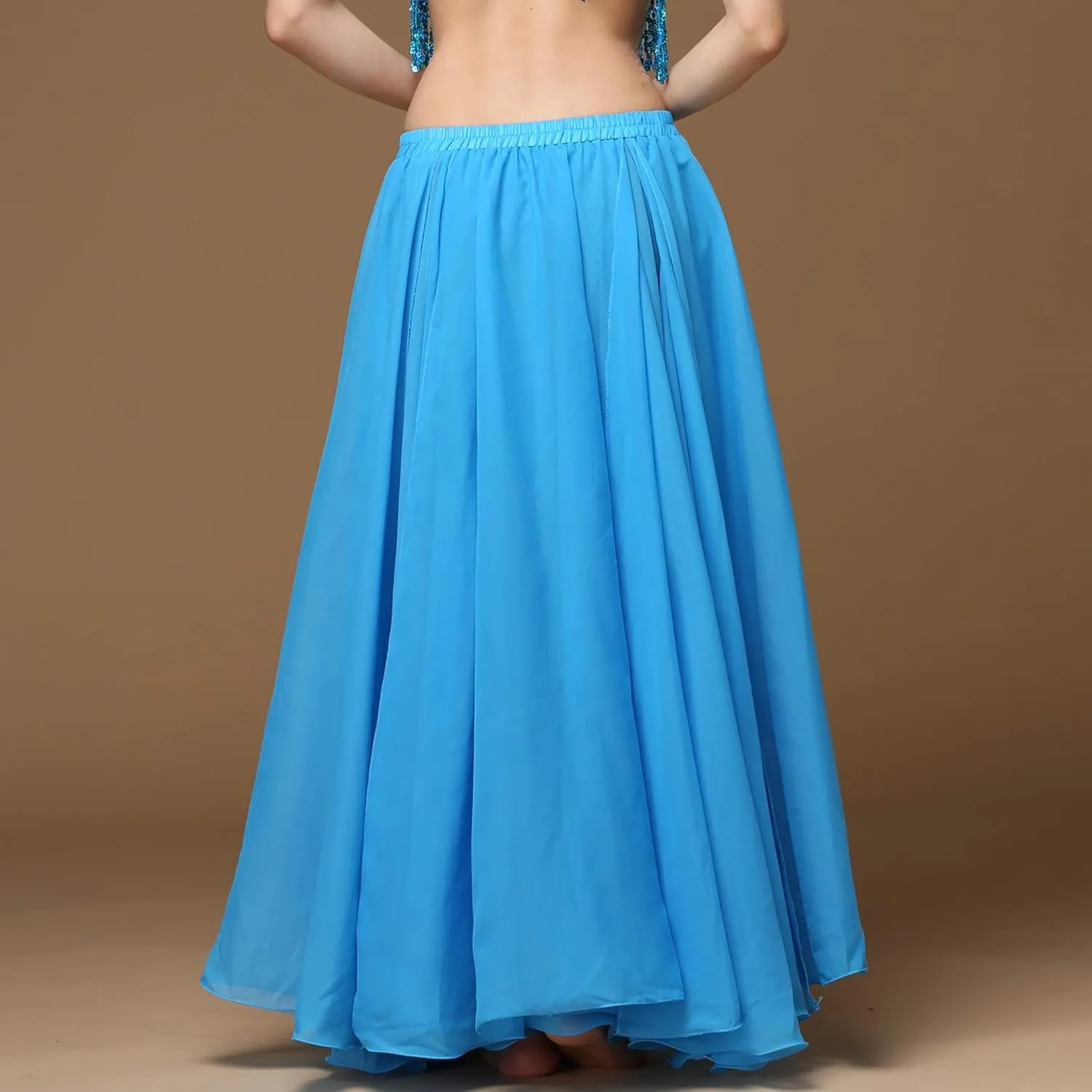 Wuchieal Women's Belly Dance Costume Chiffon Dancing Skirt Sexy Large Swing Dancing Skirts Dress