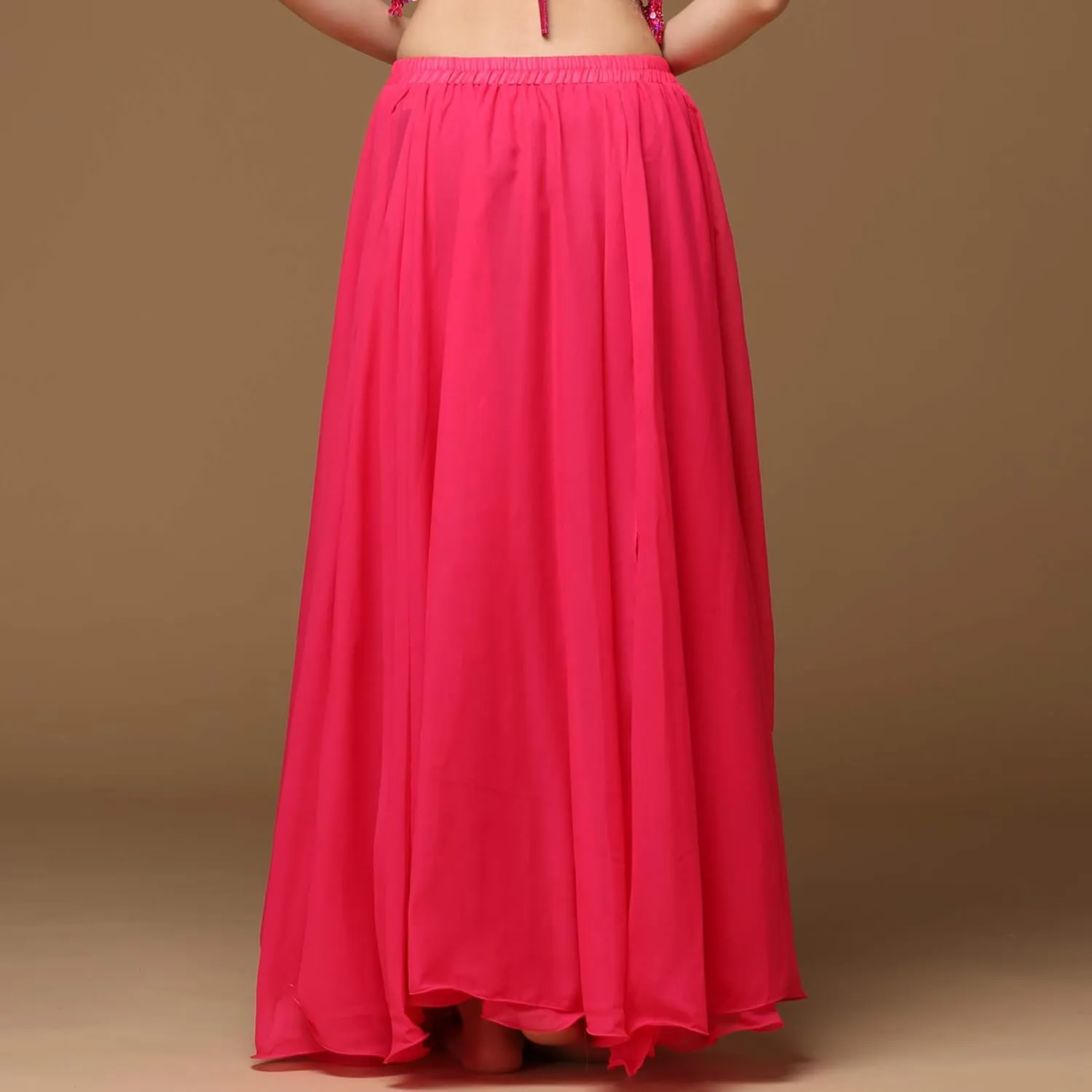 Wuchieal Women's Belly Dance Costume Chiffon Dancing Skirt Sexy Large Swing Dancing Skirts Dress