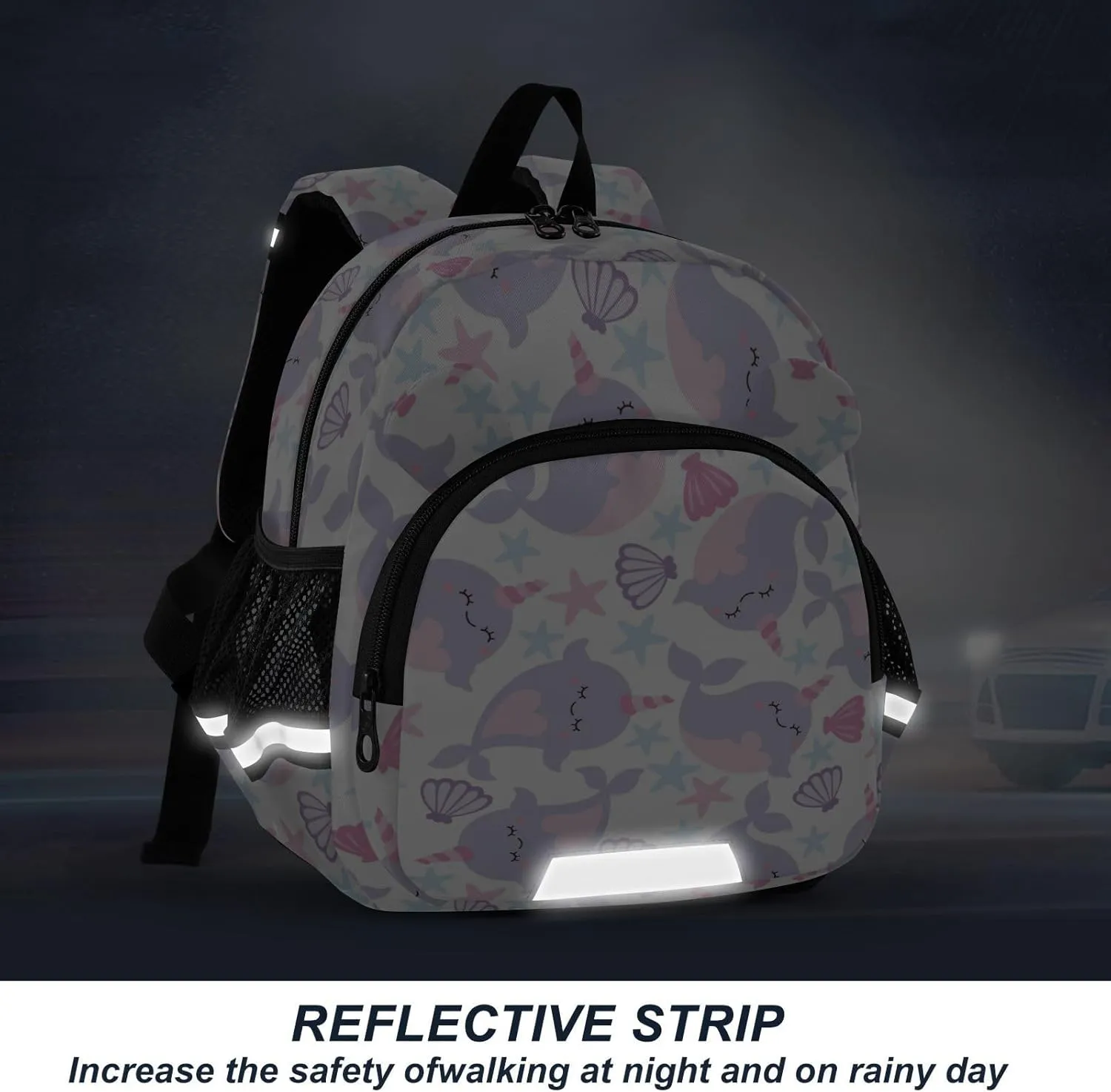 Wusikd Kids Backpack Cute Narwhal Toddler Bags Schoolbag for Girls Boys Kindergarten Student S