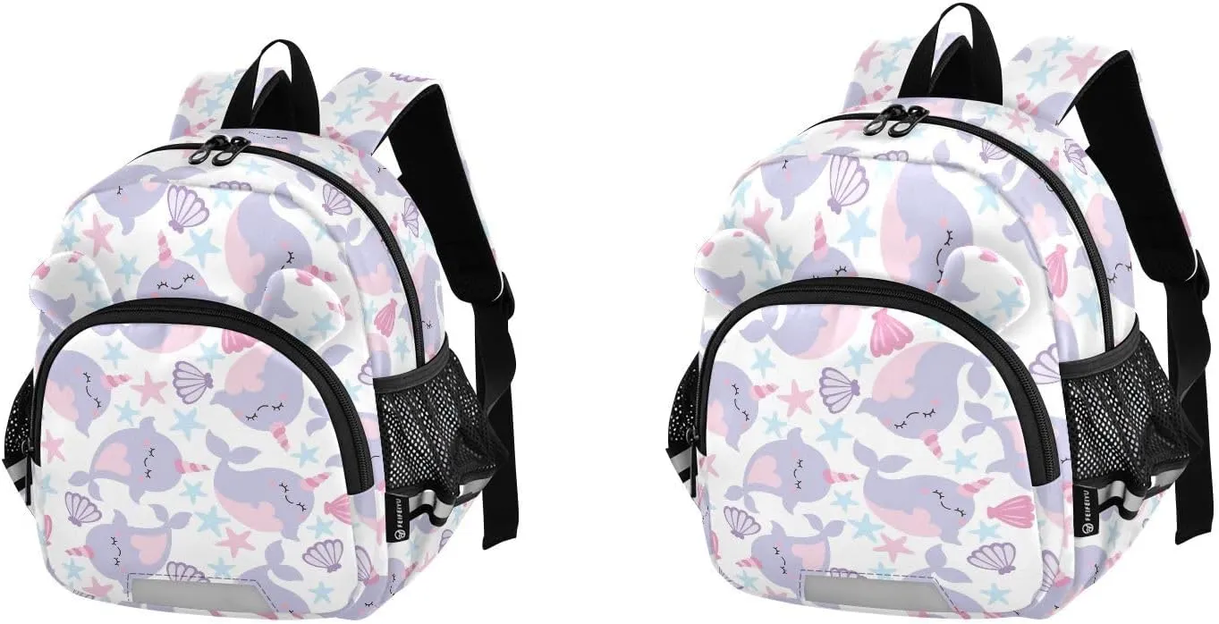 Wusikd Kids Backpack Cute Narwhal Toddler Bags Schoolbag for Girls Boys Kindergarten Student S