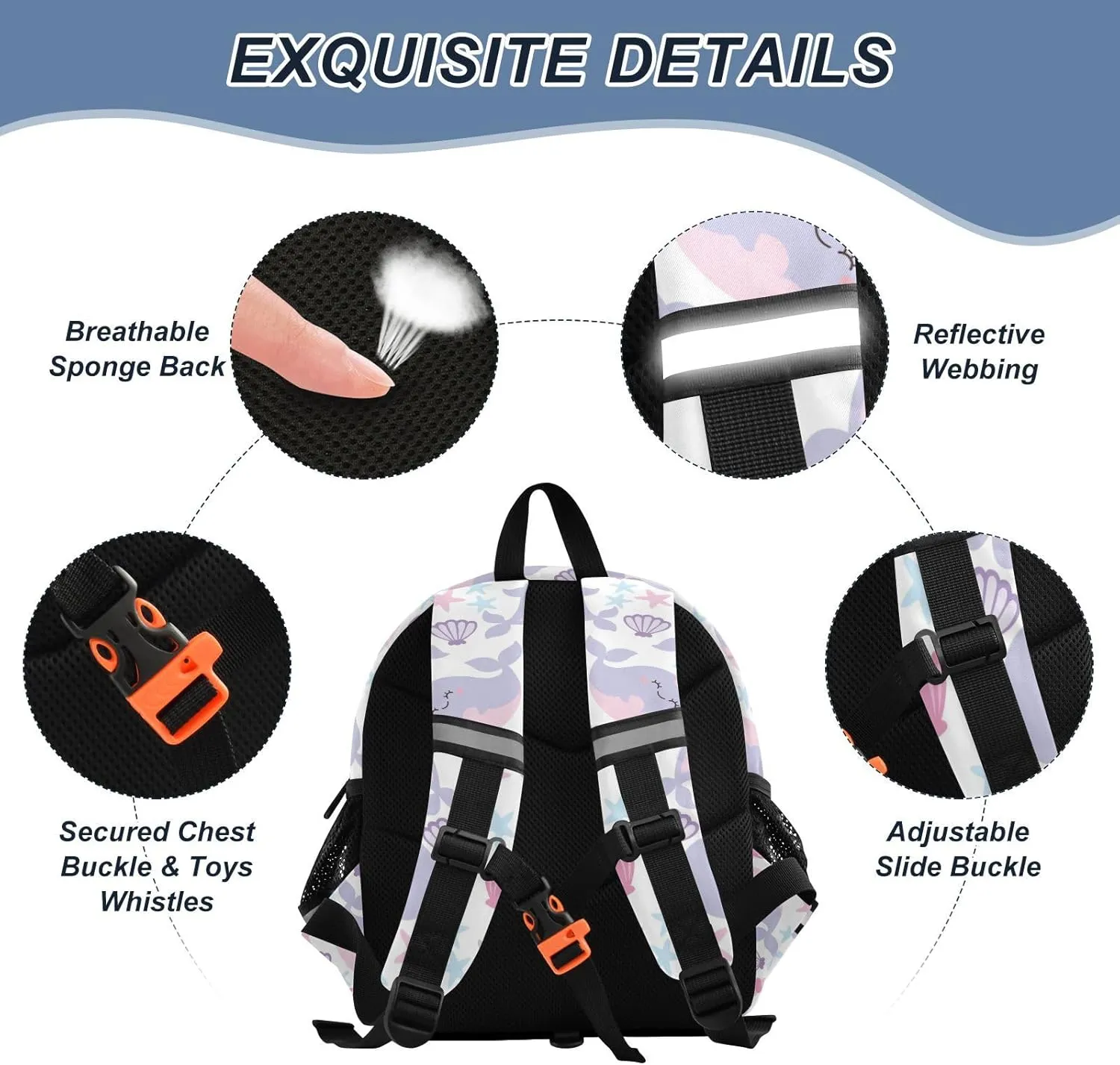 Wusikd Kids Backpack Cute Narwhal Toddler Bags Schoolbag for Girls Boys Kindergarten Student S