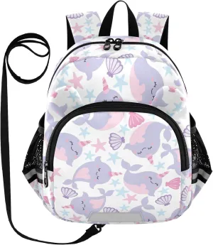Wusikd Kids Backpack Cute Narwhal Toddler Bags Schoolbag for Girls Boys Kindergarten Student S