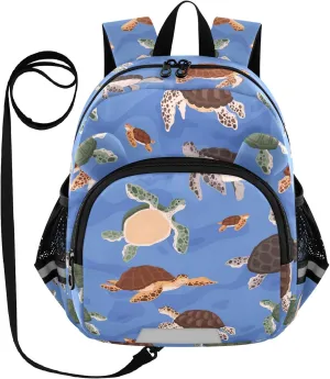 Wusikd Kids Backpack Oceanic Turtle Toddler Bags Schoolbag for Girls Boys Kindergarten Student M