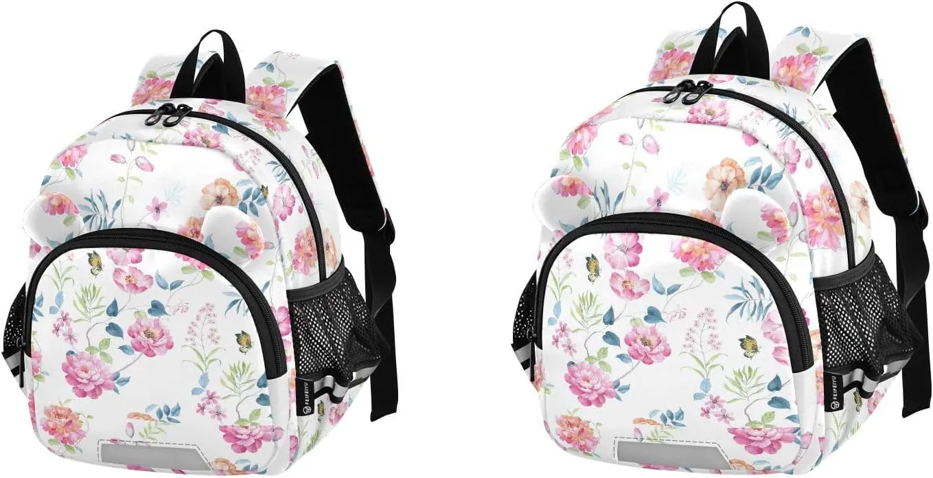Wusikd Kids Backpack Watercolor Flowers Toddler Bags Schoolbag for Girls Boys Kindergarten Student S