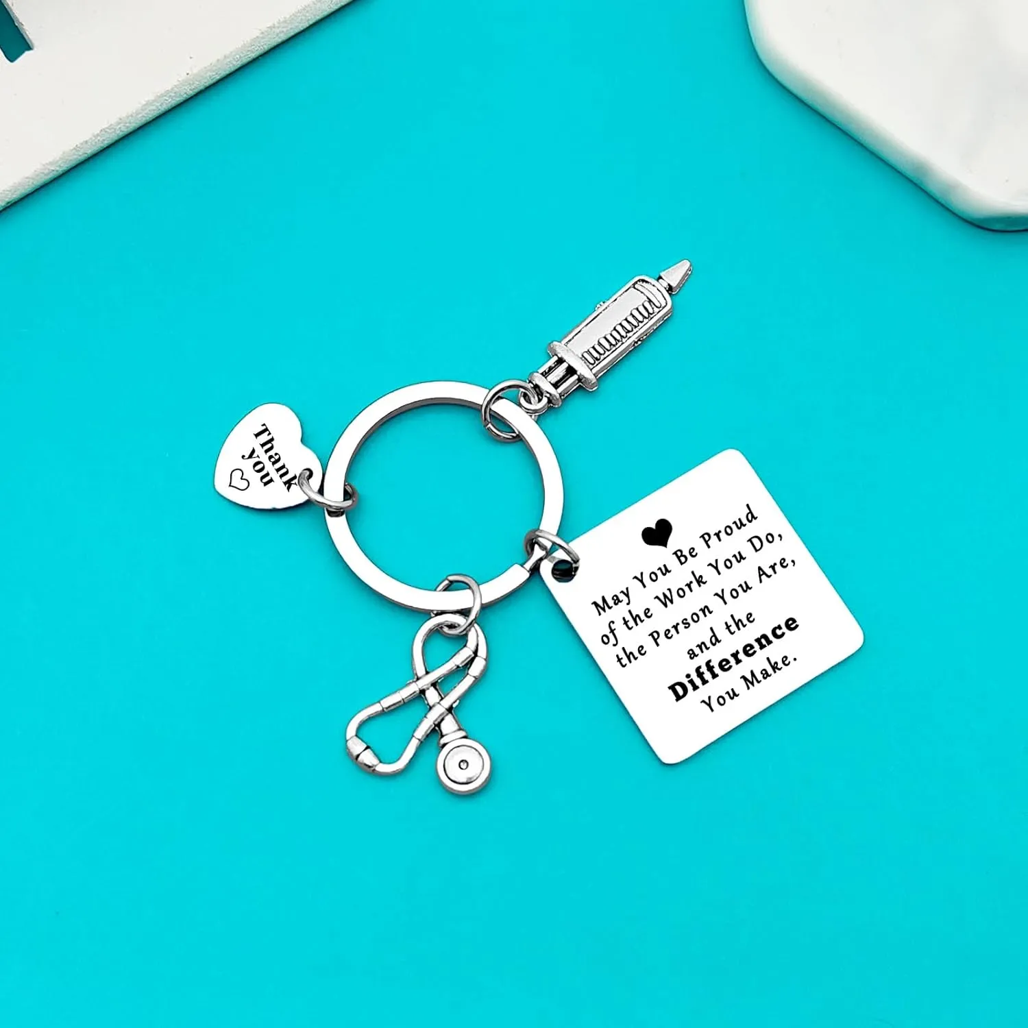 Xiahuyu Nurse Thank You Keychain - Nurse Appreciation Gifts for RN Employees
