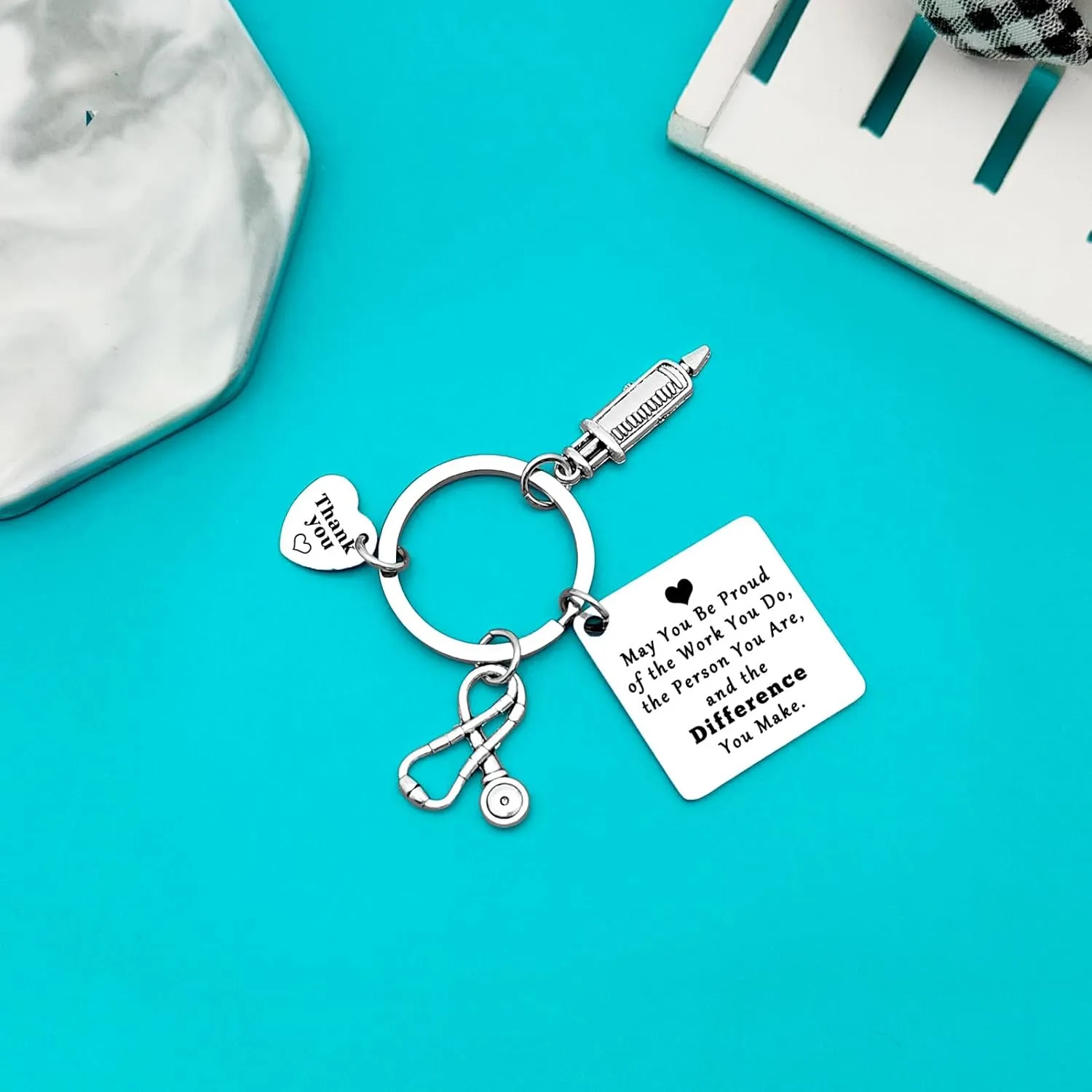 Xiahuyu Nurse Thank You Keychain - Nurse Appreciation Gifts for RN Employees
