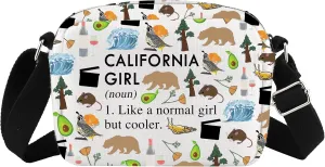 XYANFA California Crossbody Bag California Trip Gift Vacation Gift California Themed Gift Summer Beach Canvas Wallet Bag