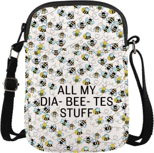 XYANFA Diabetes Insulin Crossbody Bag Diabetes Fighter All My Diabetes S-hit Bag For Women Diabetes Awareness Supply Handbag