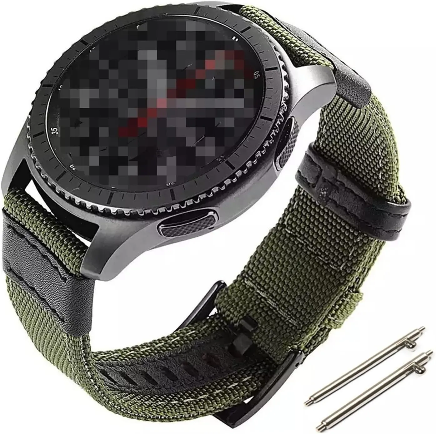 YANGQI yaoqijie Nylon Leather Watch Band Compatible with Jeep 20mm 22mm 24mm Men Watch Strap Army Green Leather Wrist Strap Watch Accessories Lasting (Band Color : S5, Band Width : 24mm)