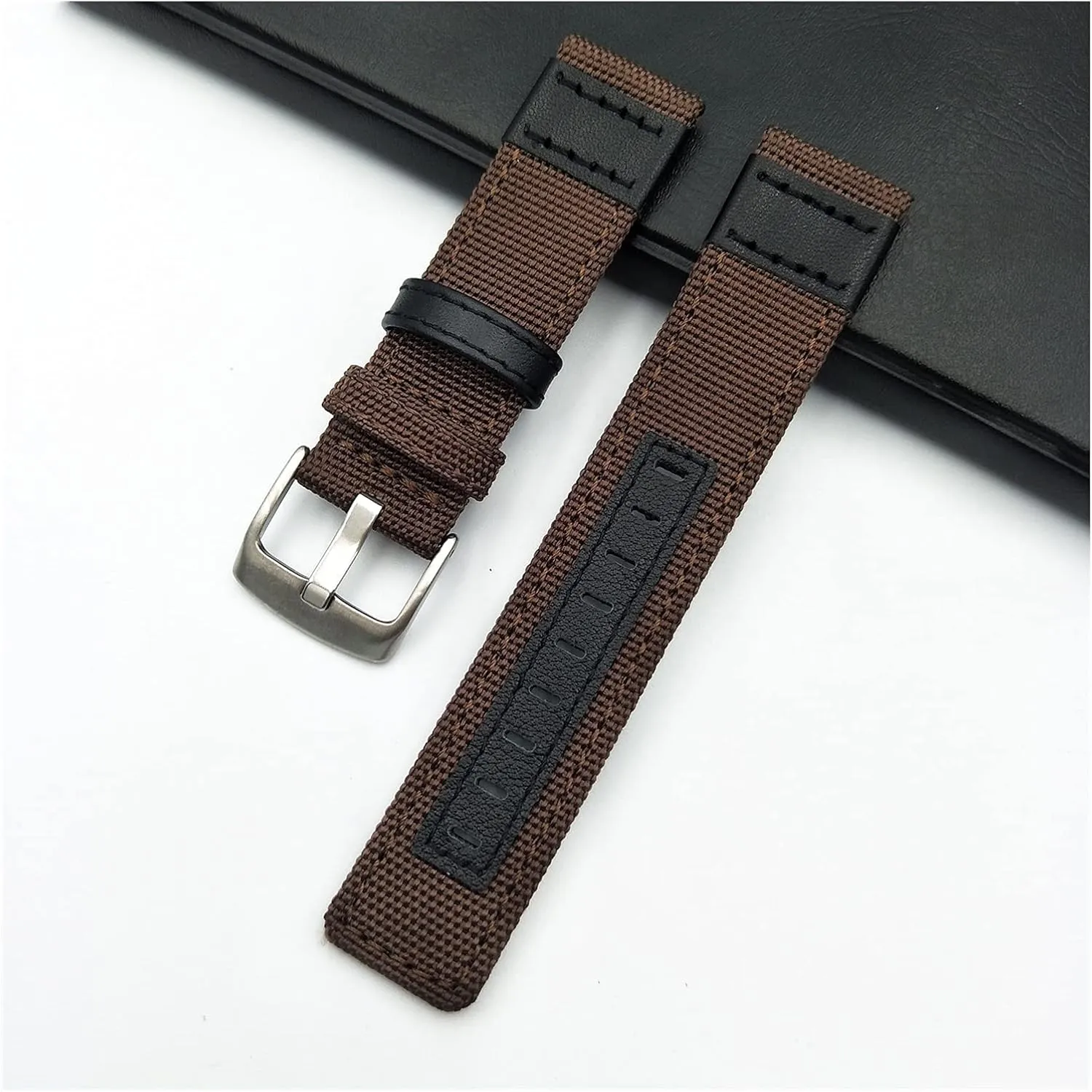 YANGQI yaoqijie Nylon Leather Watch Band Compatible with Jeep 20mm 22mm 24mm Men Watch Strap Army Green Leather Wrist Strap Watch Accessories Lasting (Band Color : S5, Band Width : 24mm)