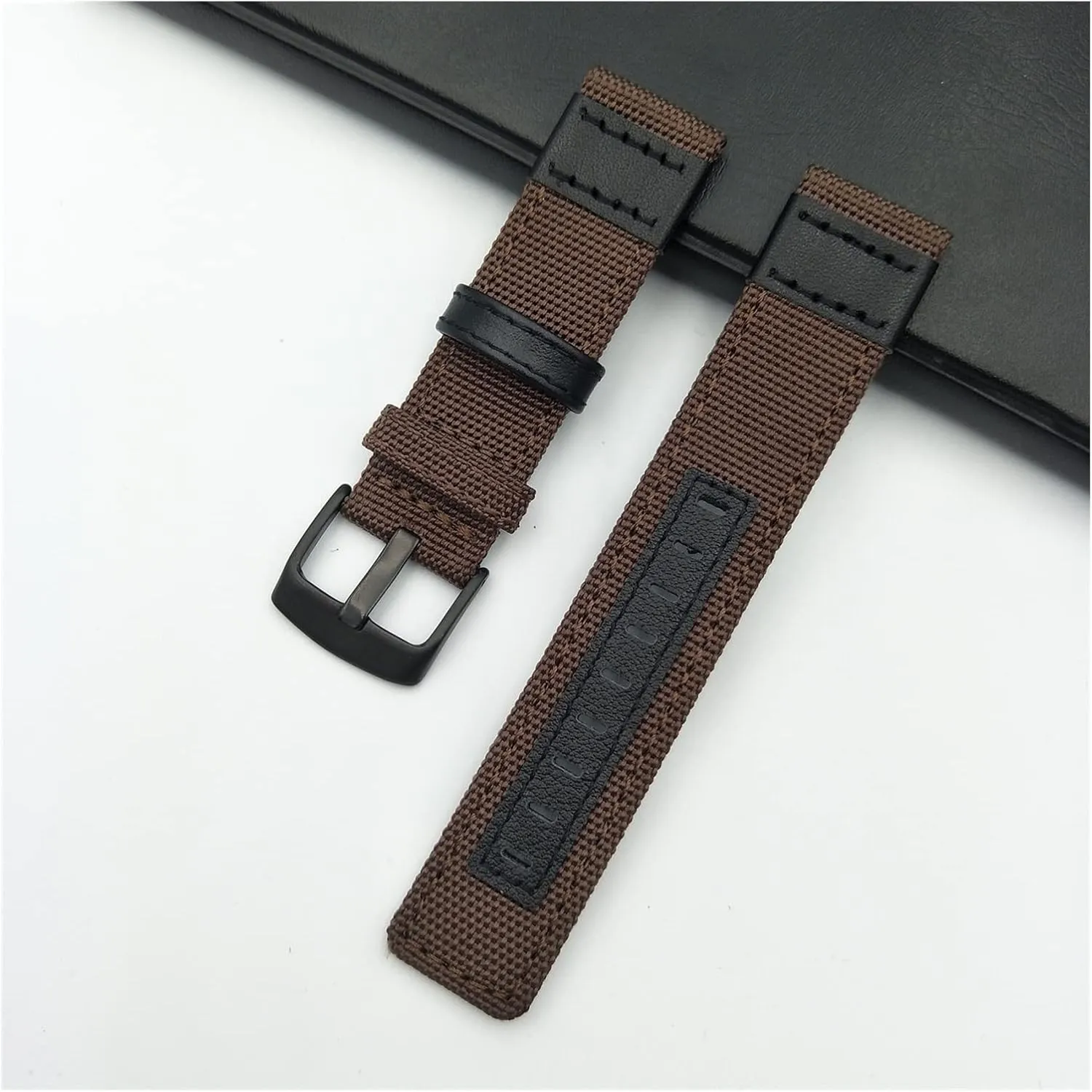 YANGQI yaoqijie Nylon Leather Watch Band Compatible with Jeep 20mm 22mm 24mm Men Watch Strap Army Green Leather Wrist Strap Watch Accessories Lasting (Band Color : S5, Band Width : 24mm)
