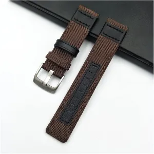 YANGQI yaoqijie Nylon Leather Watch Band Compatible with Jeep 20mm 22mm 24mm Men Watch Strap Army Green Leather Wrist Strap Watch Accessories Lasting (Band Color : S5, Band Width : 24mm)