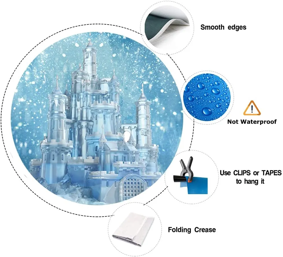 Yeele 6x10ft Winter Backdrop Ice Snow World Blue Castle Background for Photography Cosplay Kids Portrait Props Baby Shower Birthday Party Photo Studio Props
