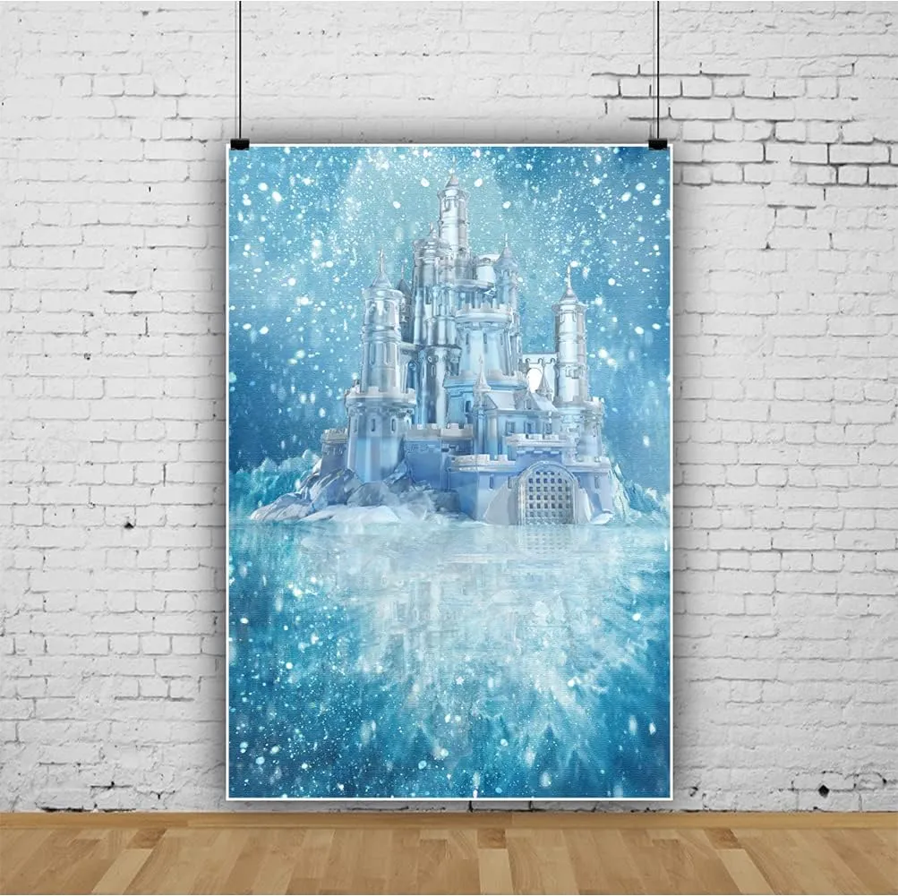 Yeele 6x10ft Winter Backdrop Ice Snow World Blue Castle Background for Photography Cosplay Kids Portrait Props Baby Shower Birthday Party Photo Studio Props