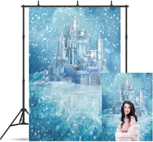 Yeele 6x10ft Winter Backdrop Ice Snow World Blue Castle Background for Photography Cosplay Kids Portrait Props Baby Shower Birthday Party Photo Studio Props