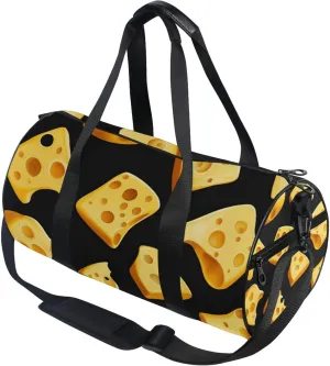 Yellow Cheese Gym Duffle Bag Women Men Sports Fitness Bag for Travel Workout Gymnastics Dance Ballet